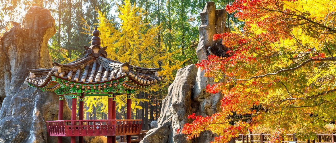 Nami Island and Mt. Seorak scenic experience Nami Island ferry crossing and Mt. Seorak dramatic rocky terrain