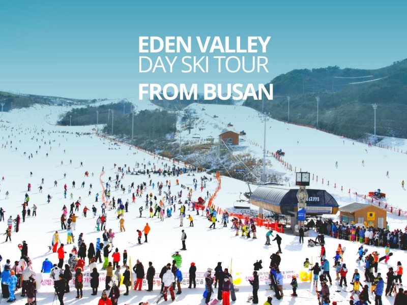 Eden Valley Resort Day Ski Tour in Korea